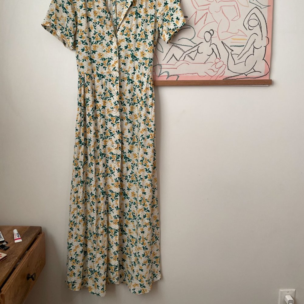 UO button down dress with lemons!